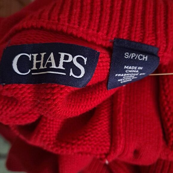 Chaps Men's Classic Fit Holiday Nordic Cotton Polar Bear Mockneck Sweater Sz S - Picture 8 of 9